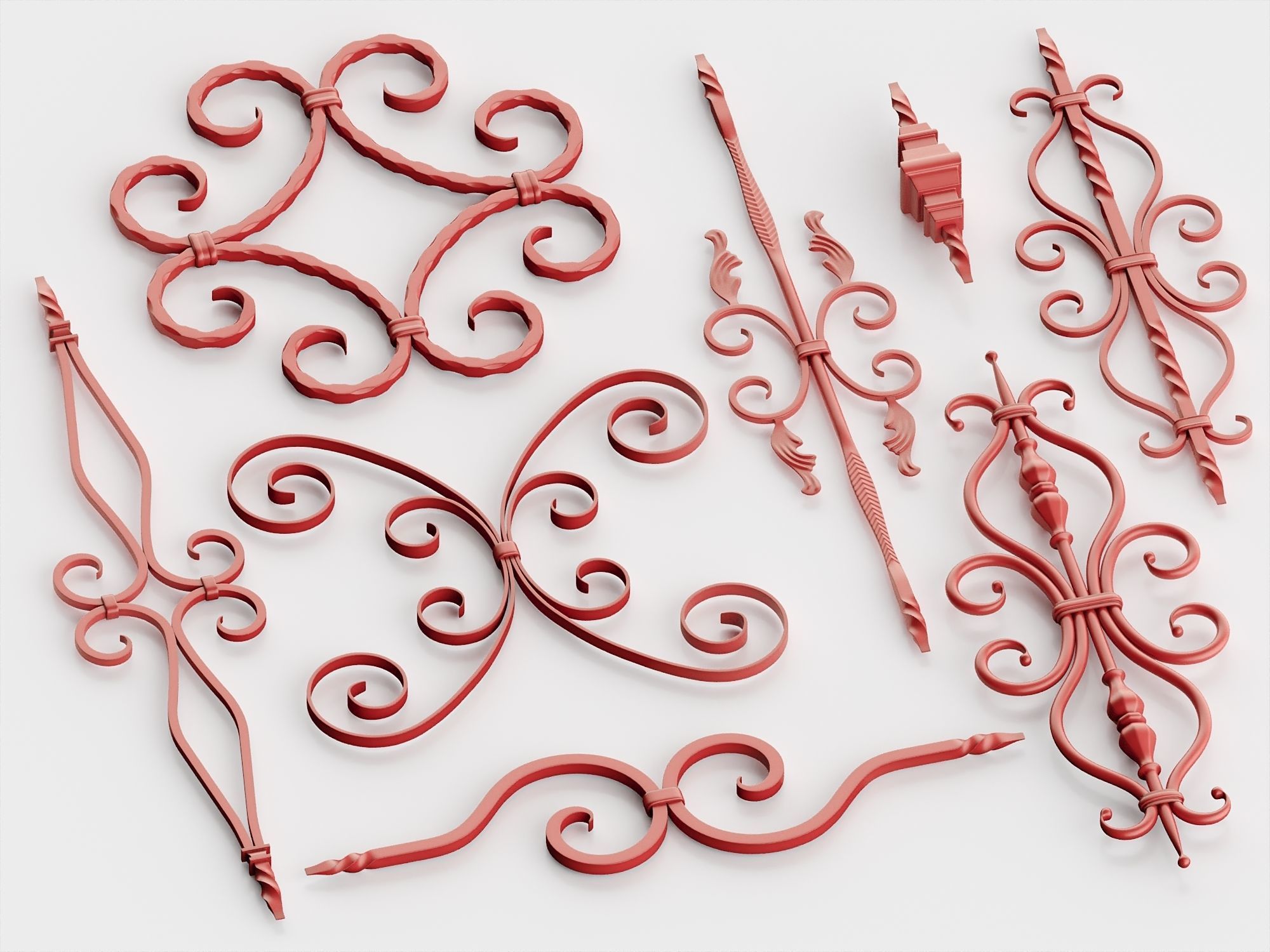 Wrought Iron Pack No1 3D model_11