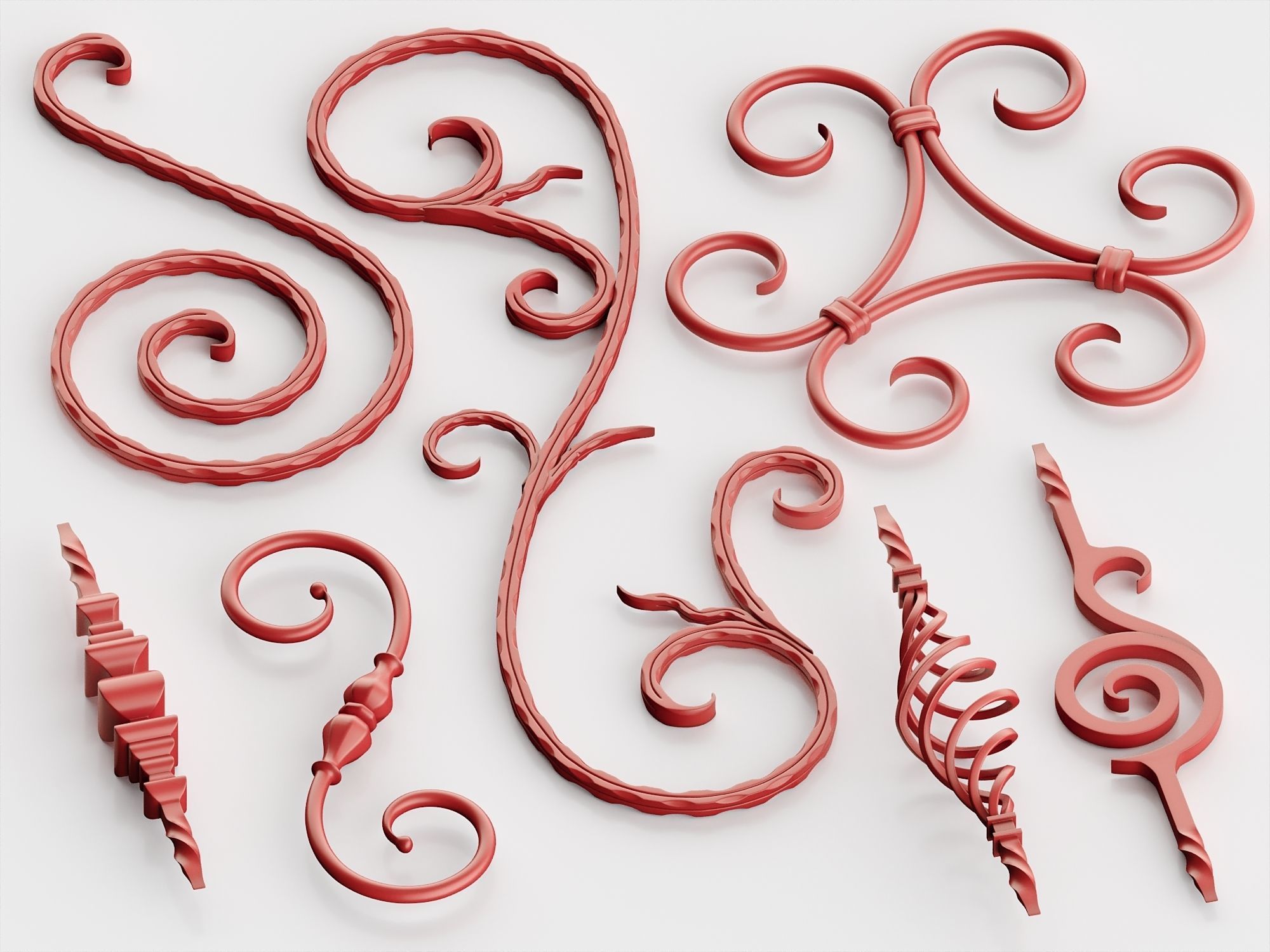 Wrought Iron Pack No1 3D model_9