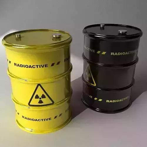 Two barrels with radioactive materials
