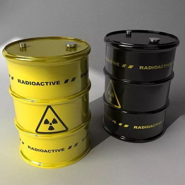 Two barrels with radioactive materials 3D model_0