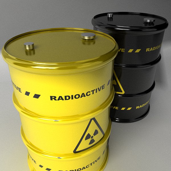 Two barrels with radioactive materials 3D model_1