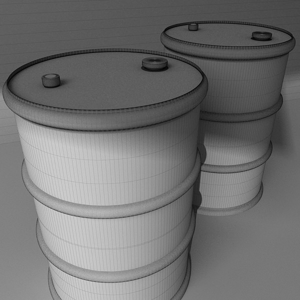 Two barrels with radioactive materials 3D model_2