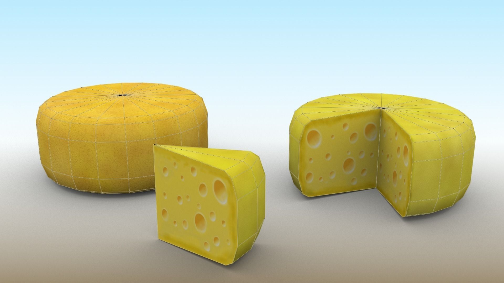 Cheese - Free low-poly 3D model_1