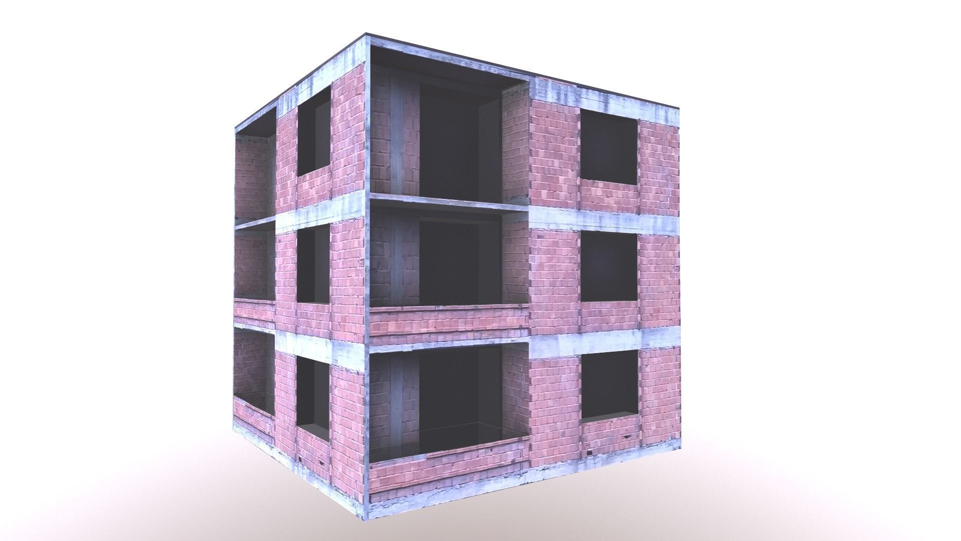 Architectural Building-8 Low-poly 3D model_14