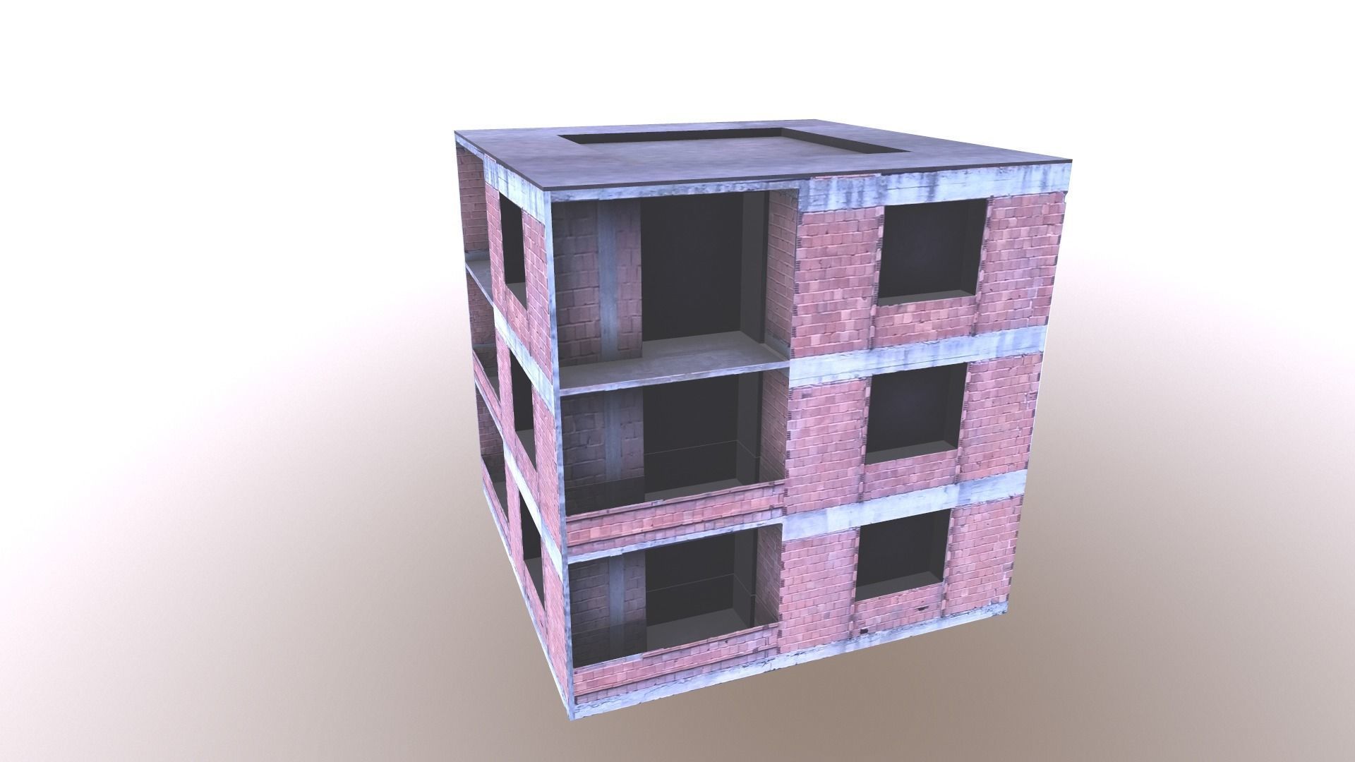 Architectural Building-8 Low-poly 3D model_5