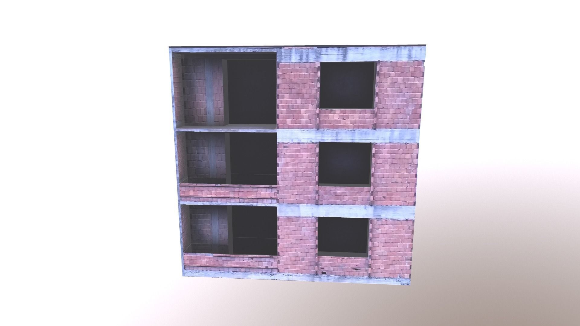 Architectural Building-8 Low-poly 3D model_2