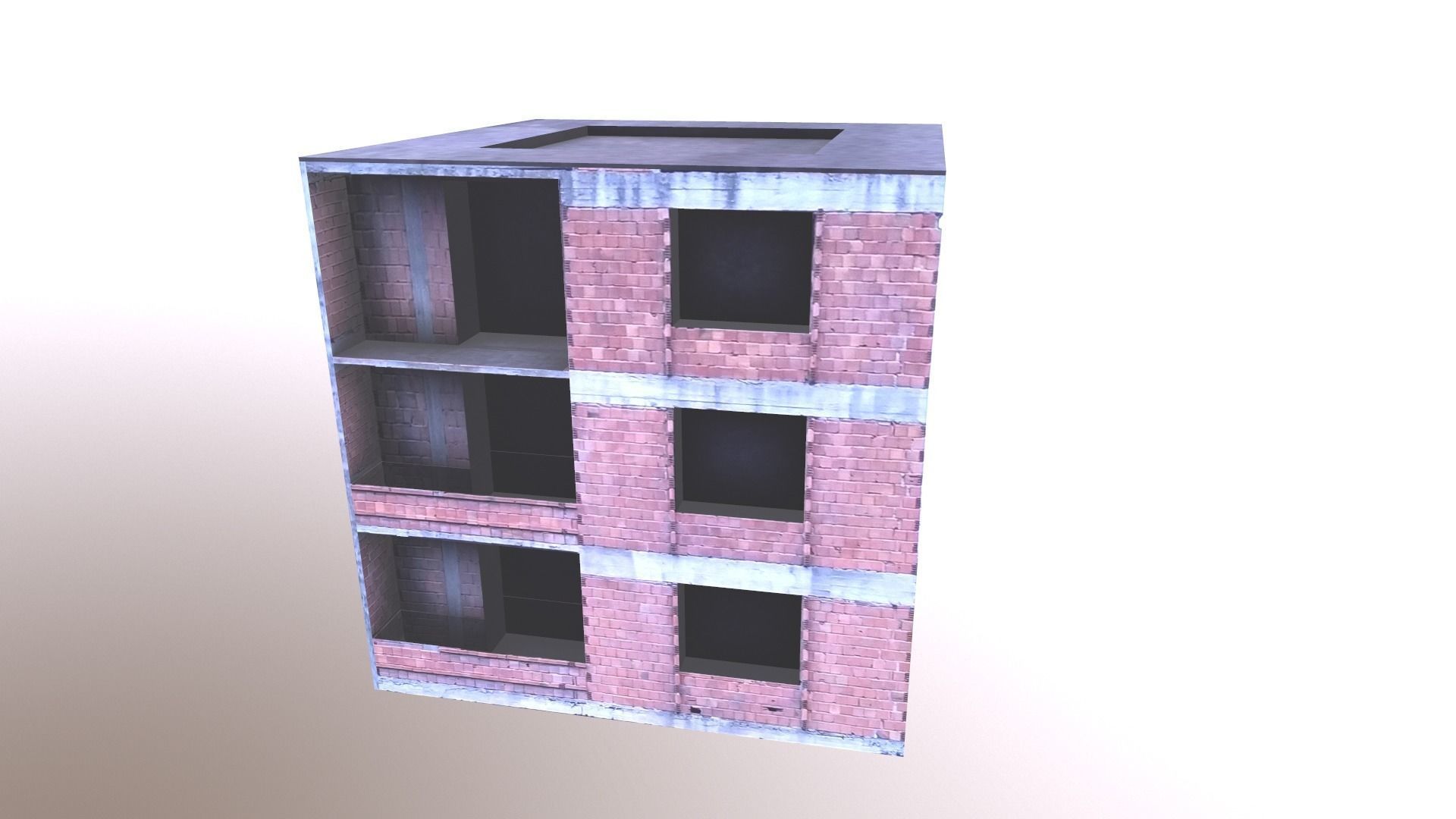 Architectural Building-8 Low-poly 3D model_4