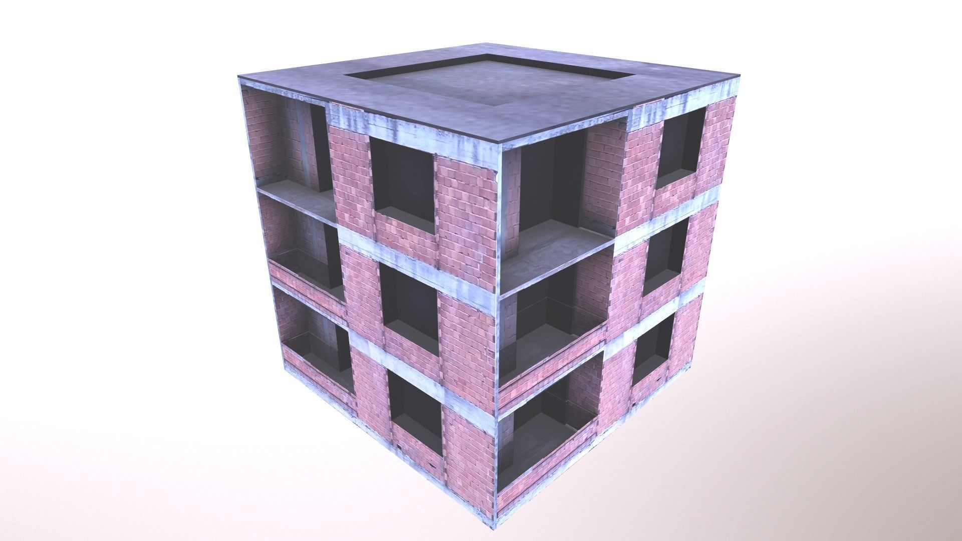 Architectural Building-8 Low-poly 3D model_7