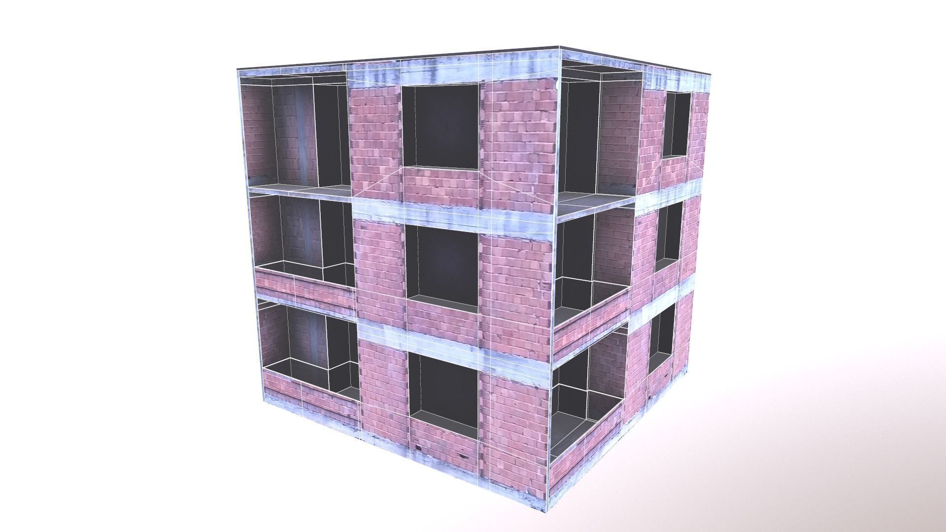 Architectural Building-8 Low-poly 3D model_1