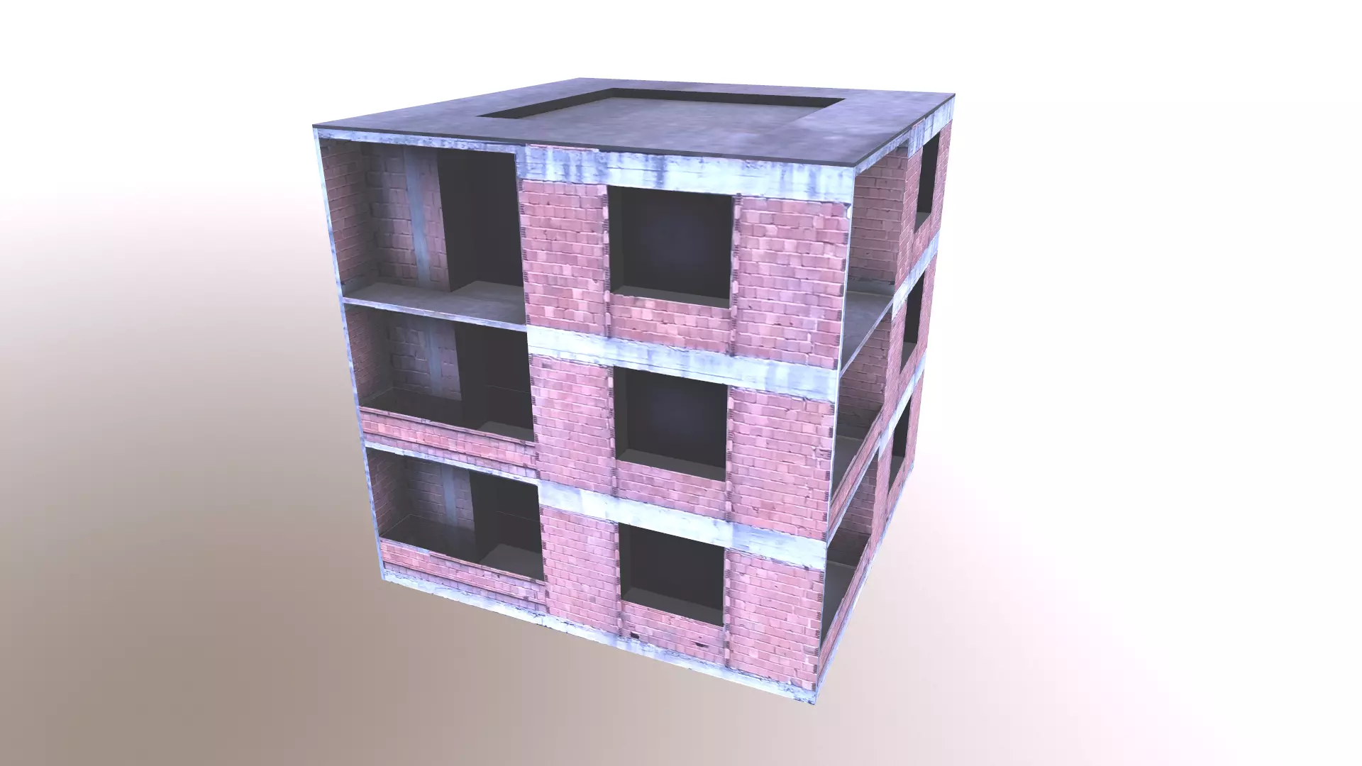 Architectural Building-8 Low-poly 3D model_0