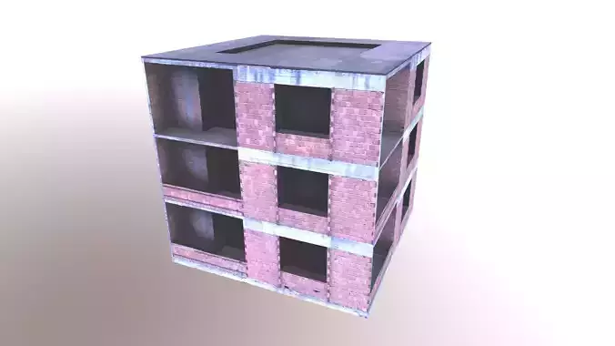 Architectural Building-8 Low-poly 3D model