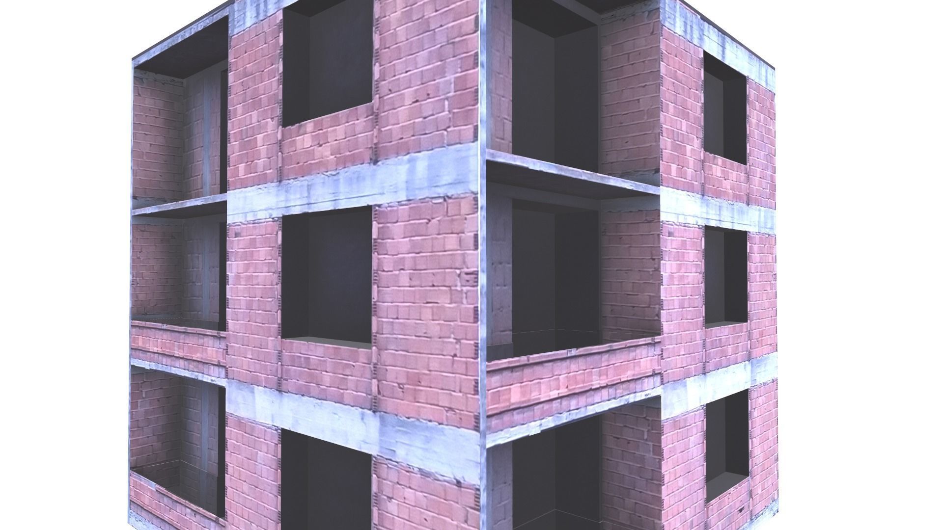 Architectural Building-8 Low-poly 3D model_12