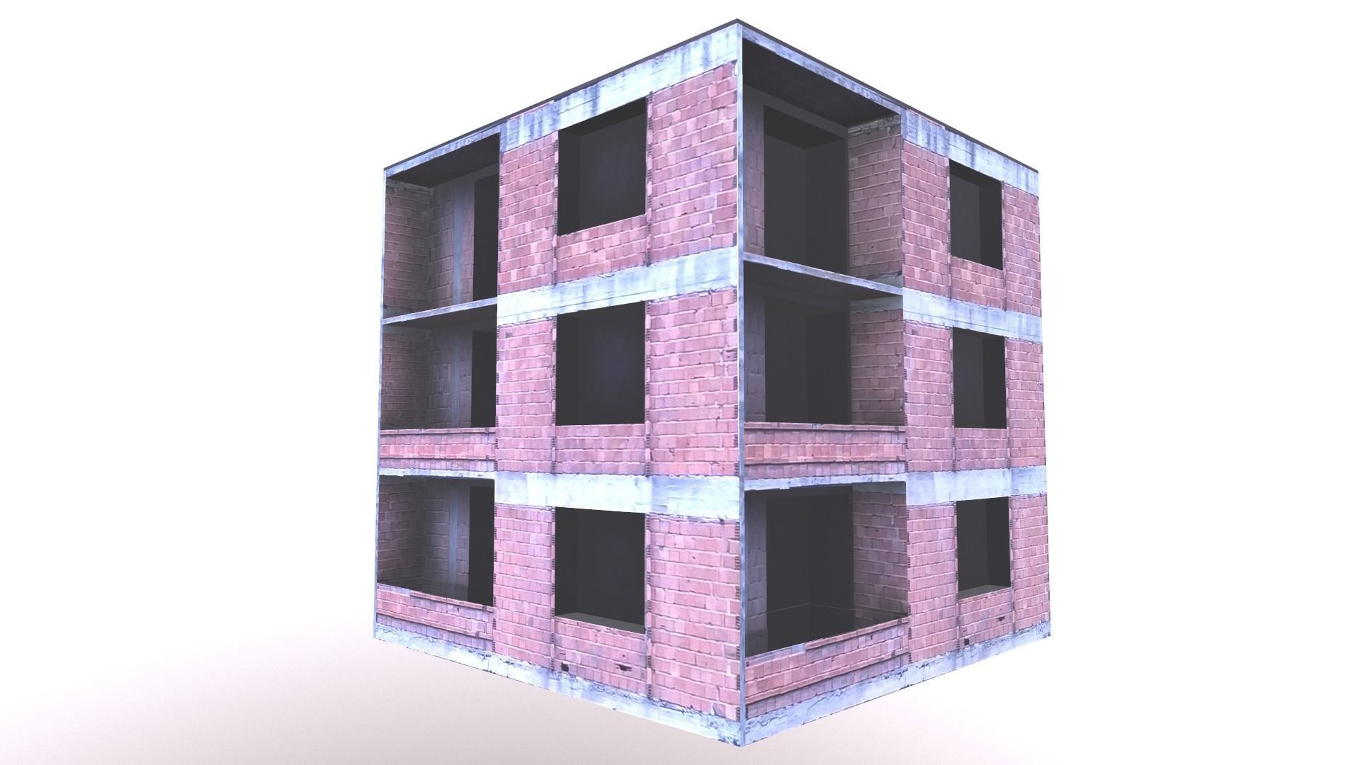 Architectural Building-8 Low-poly 3D model_21