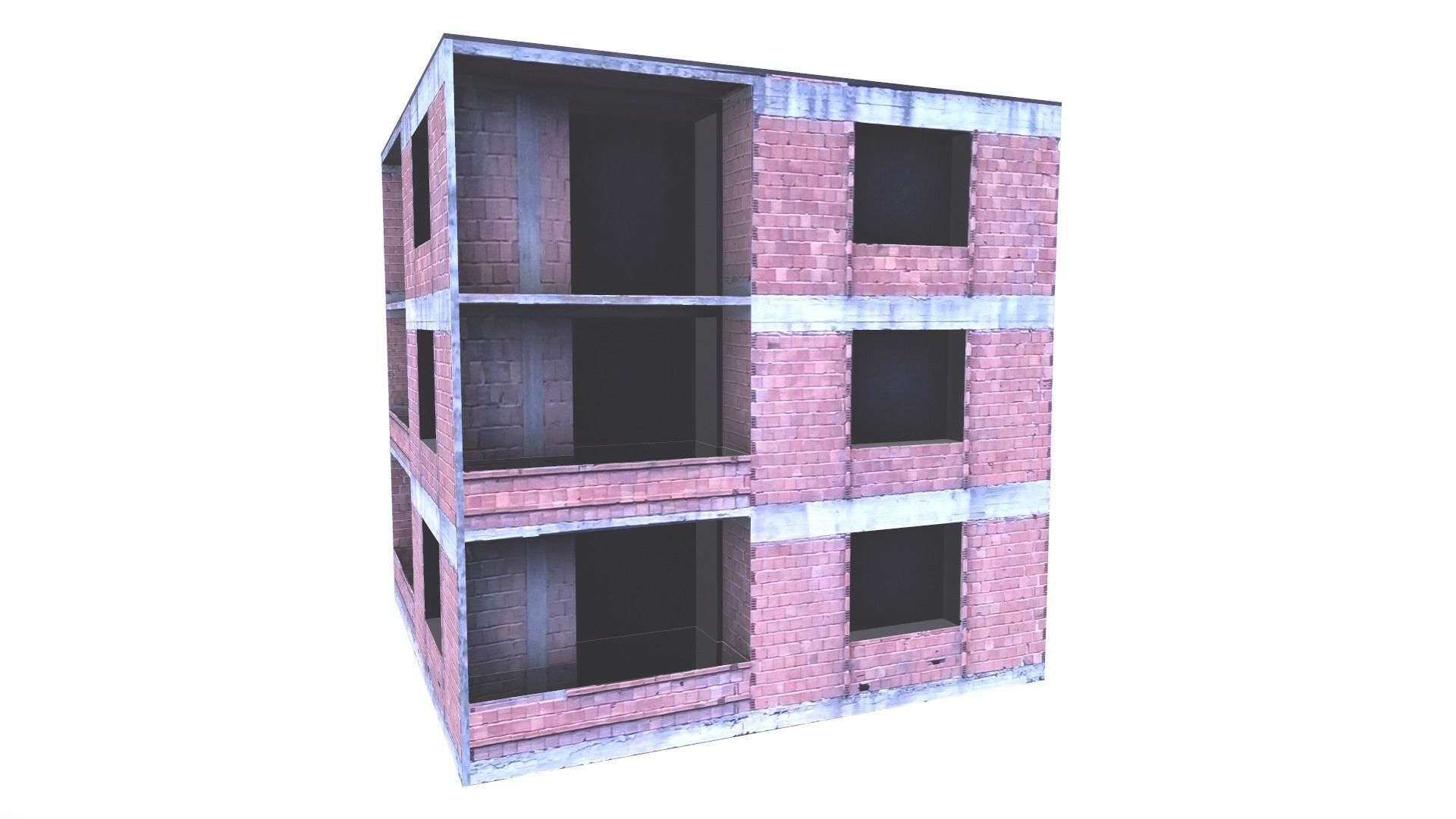 Architectural Building-8 Low-poly 3D model_16