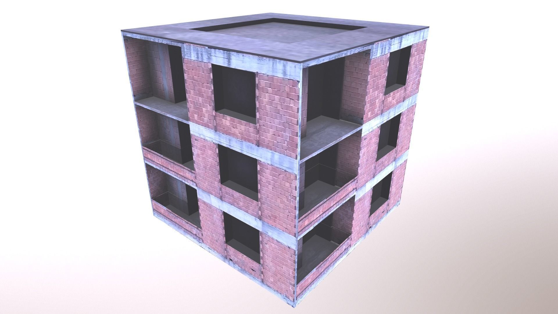 Architectural Building-8 Low-poly 3D model_15