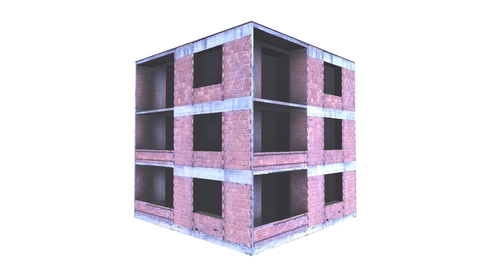 Architectural Building-8 Low-poly 3D model_19