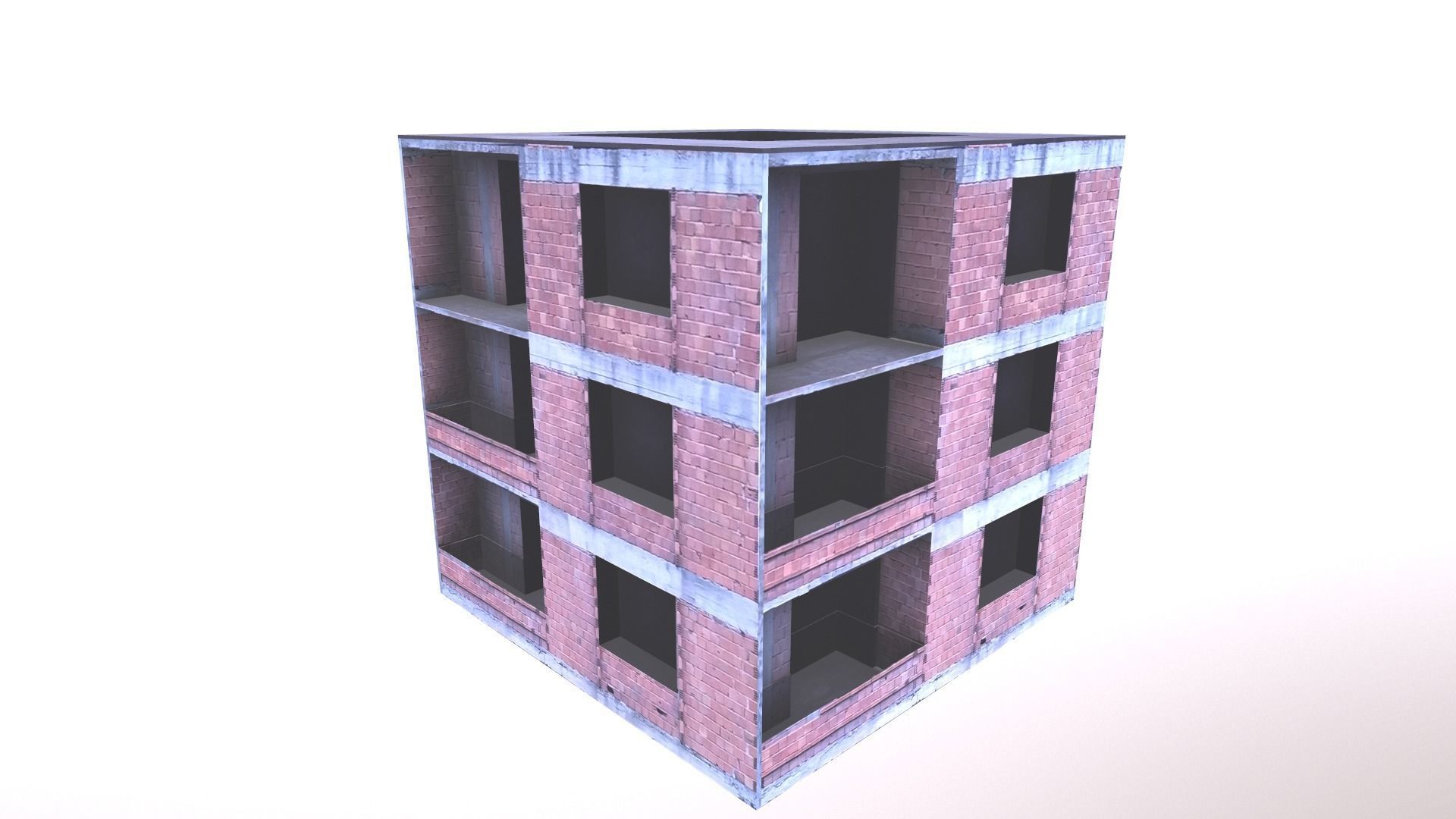 Architectural Building-8 Low-poly 3D model_3