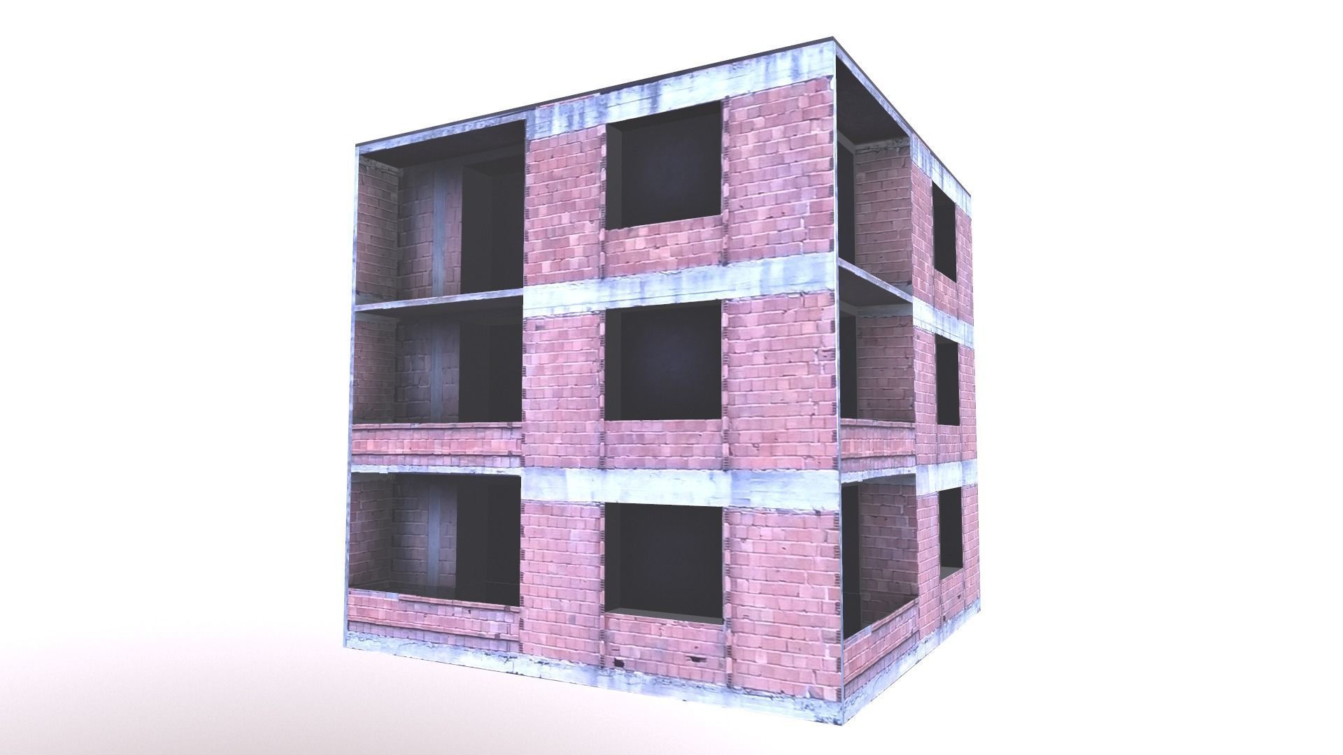 Architectural Building-8 Low-poly 3D model_17