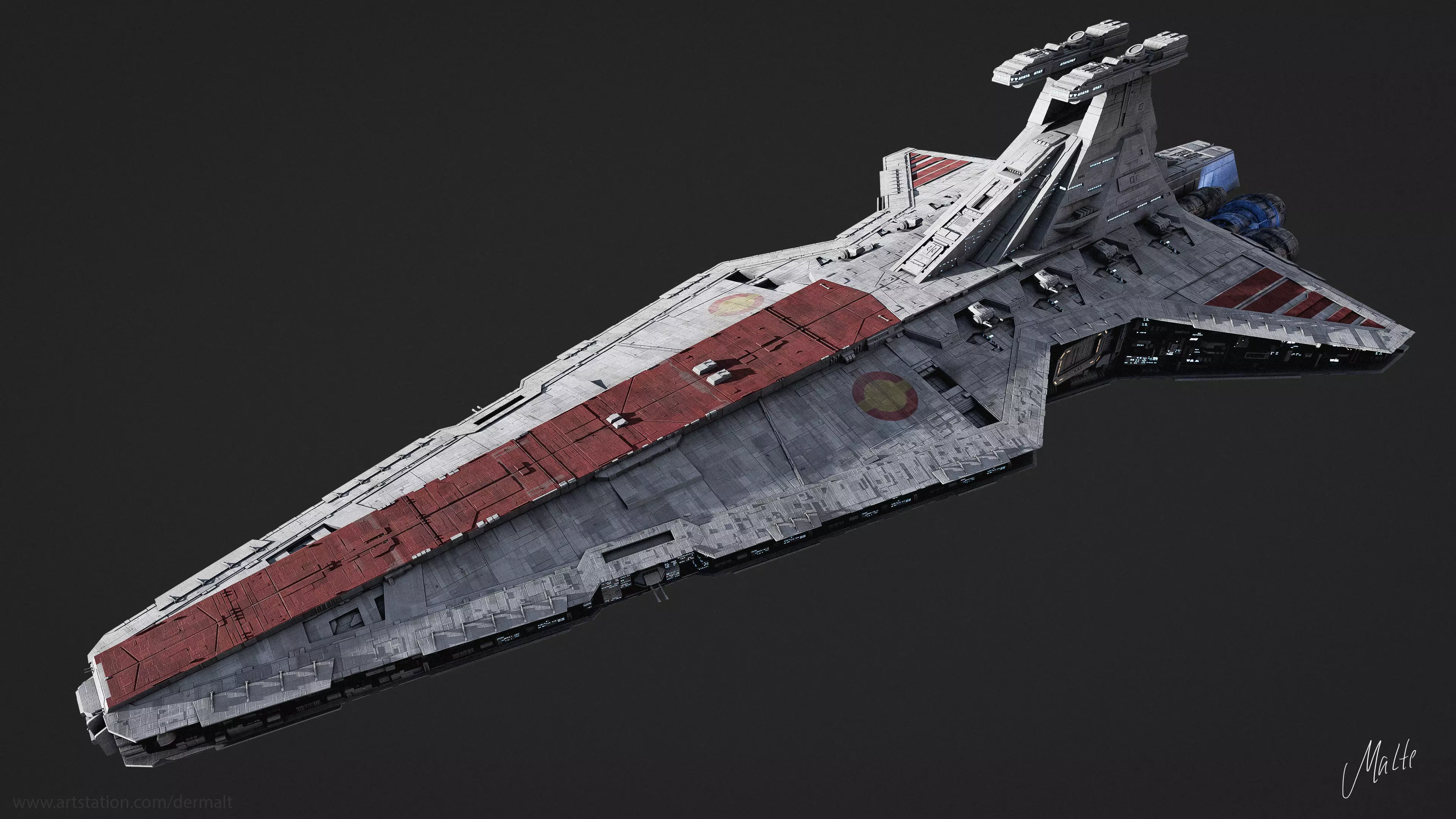 Venator-class Star Destroyer Free 3D model_0
