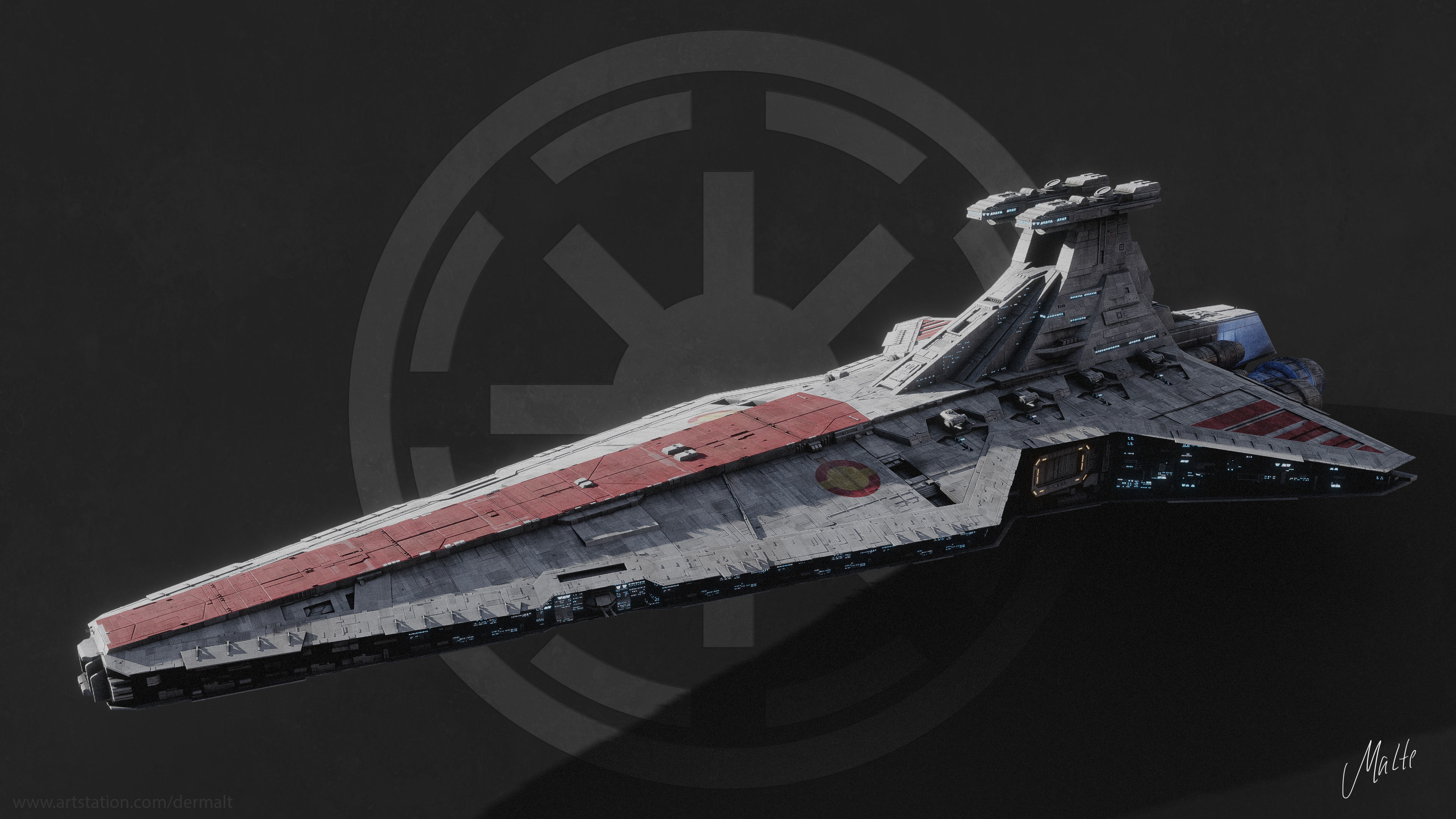 Venator-class Star Destroyer Free 3D model_1