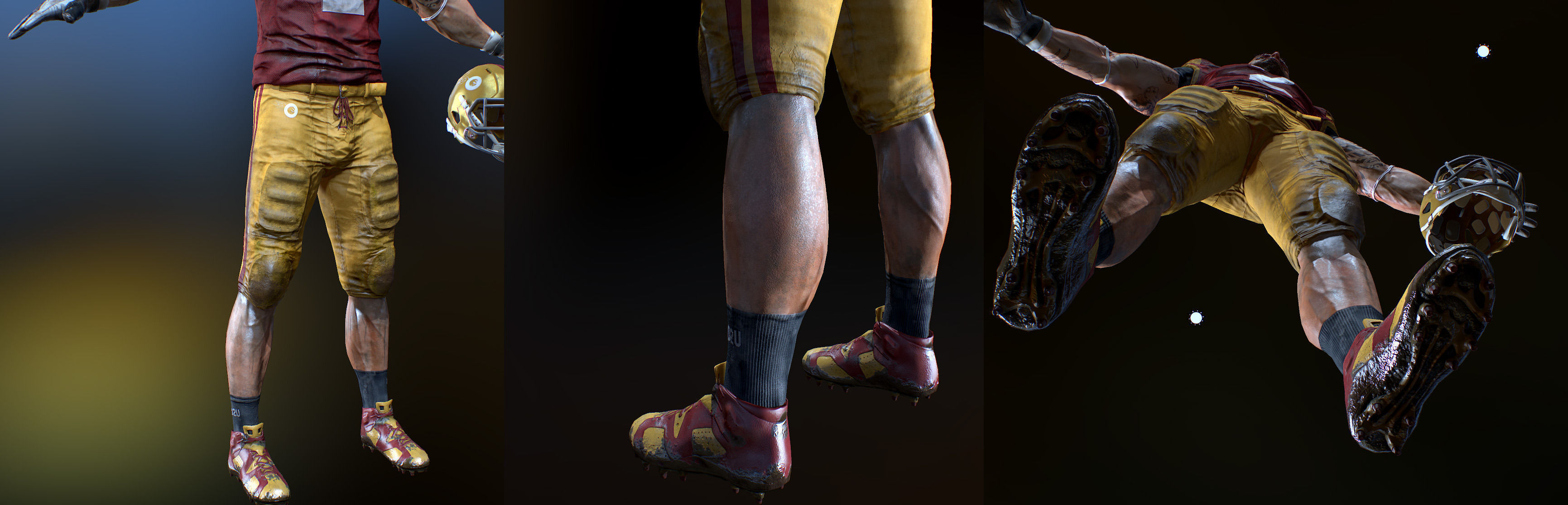 American Football Player High Details 3D model_2