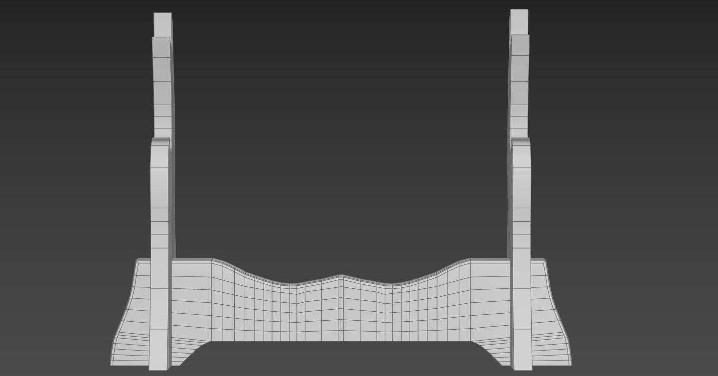 Damascus Steel Katana  Low-poly 3D model_16