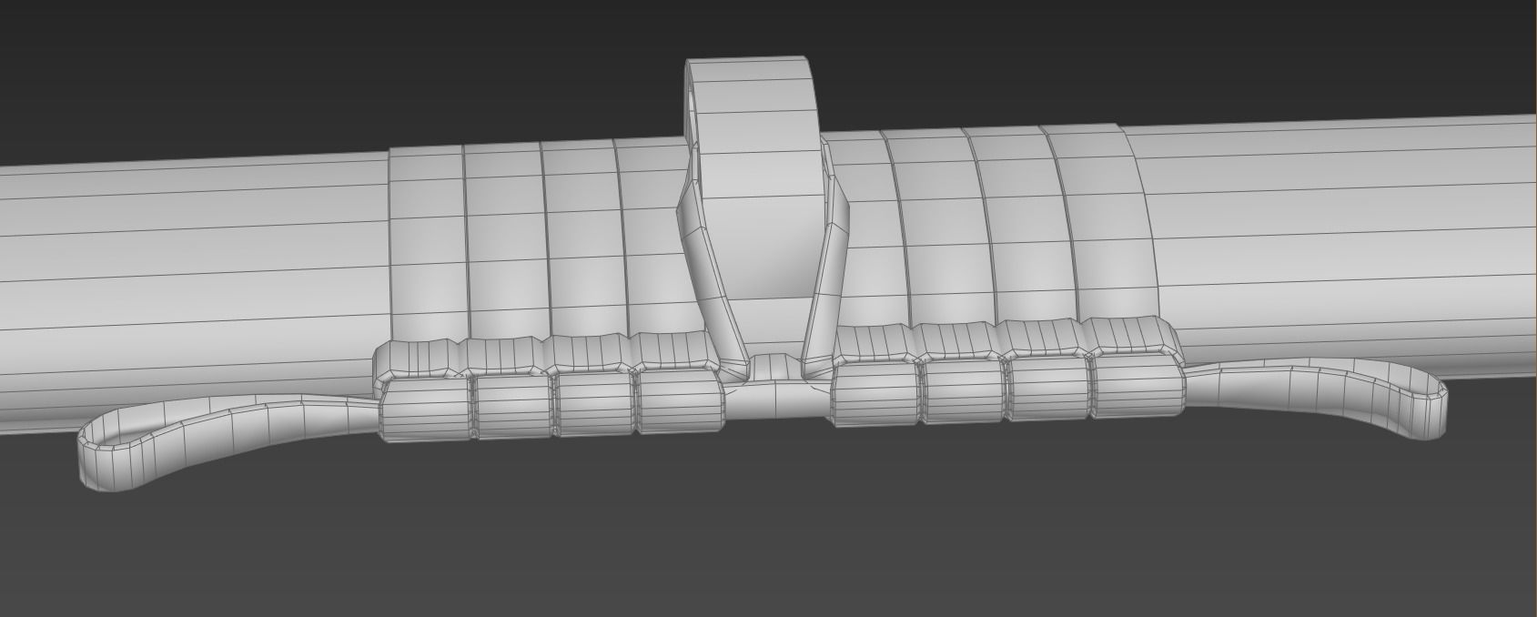 Damascus Steel Katana  Low-poly 3D model_15