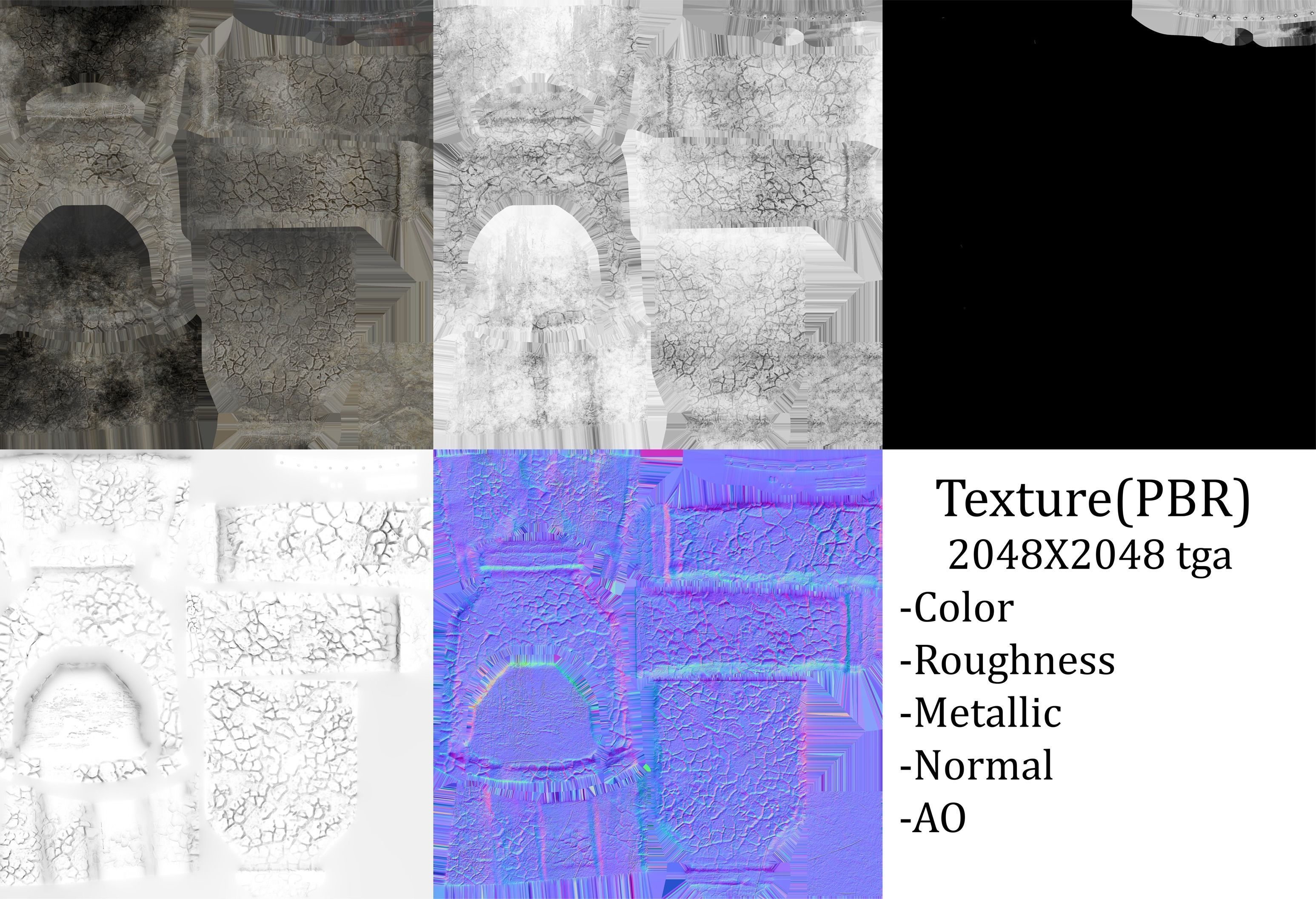 Medieval Fireplace Low-poly 3D model_8