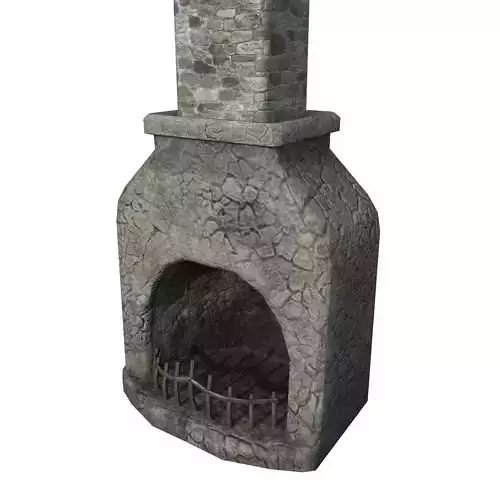 Medieval Fireplace Low-poly 3D model