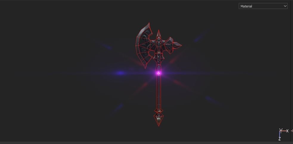 low poly AR vr axe Low-poly 3D model_1