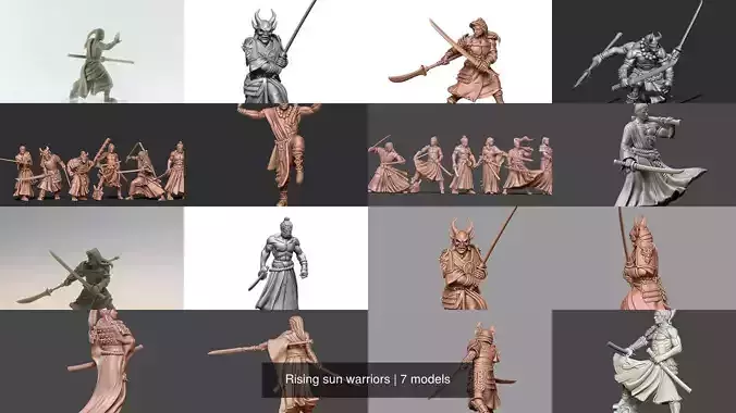 Rising sun warriors 3D Model Collection