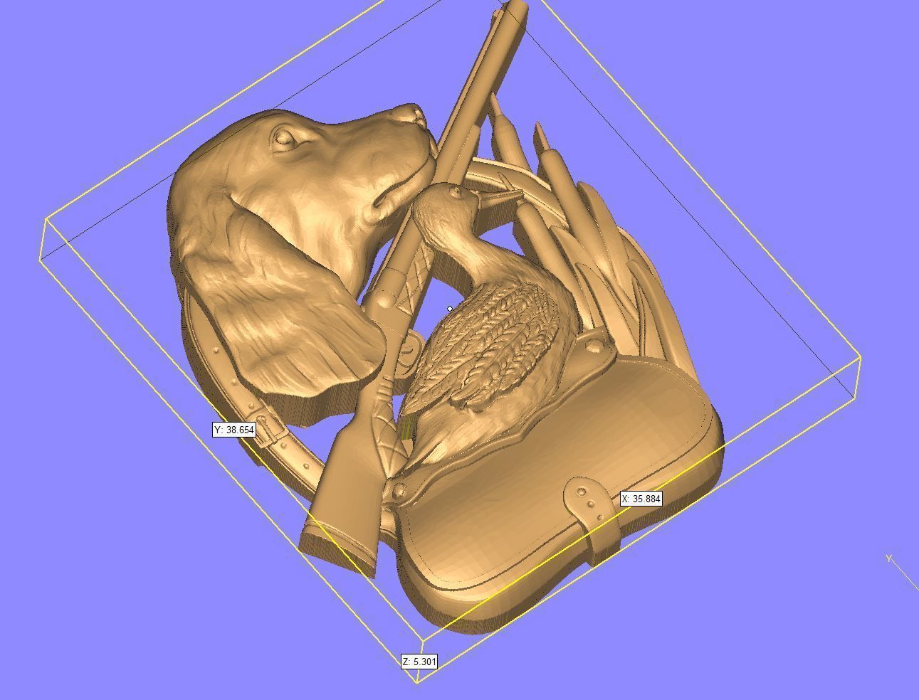 hunter  duck badge  cnc 3d print 3D print model_7