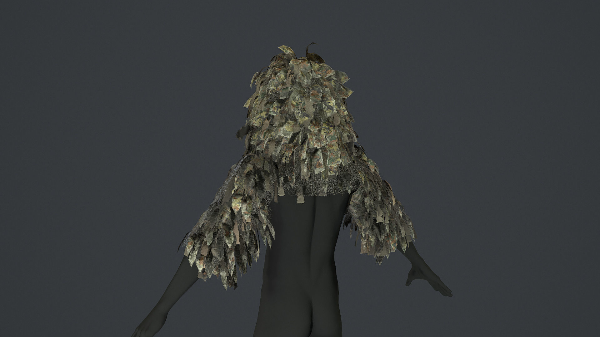 Viper  2 Ghillie hood Low-poly 3D model_6
