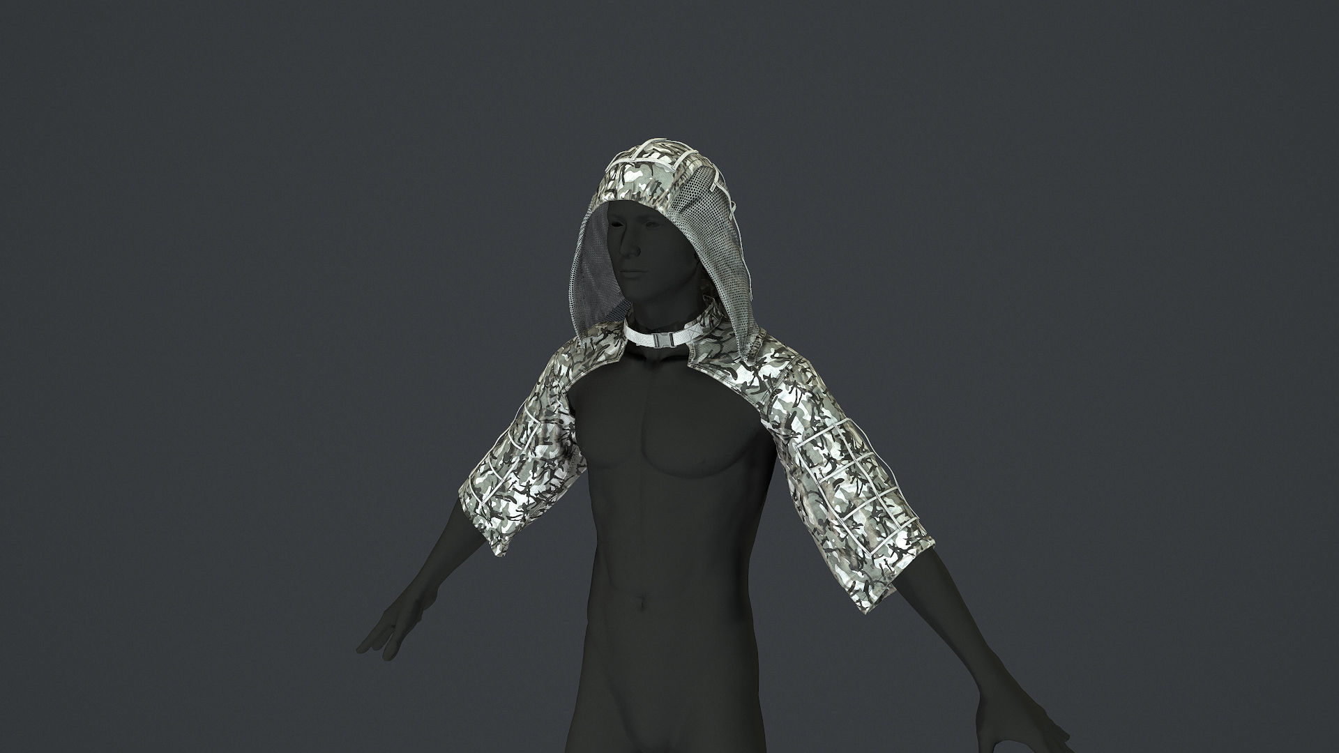 Viper  2 Ghillie hood Low-poly 3D model_4