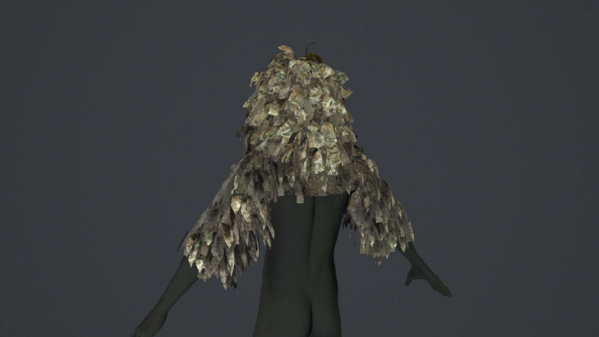 Viper  2 Ghillie hood Low-poly 3D model_8