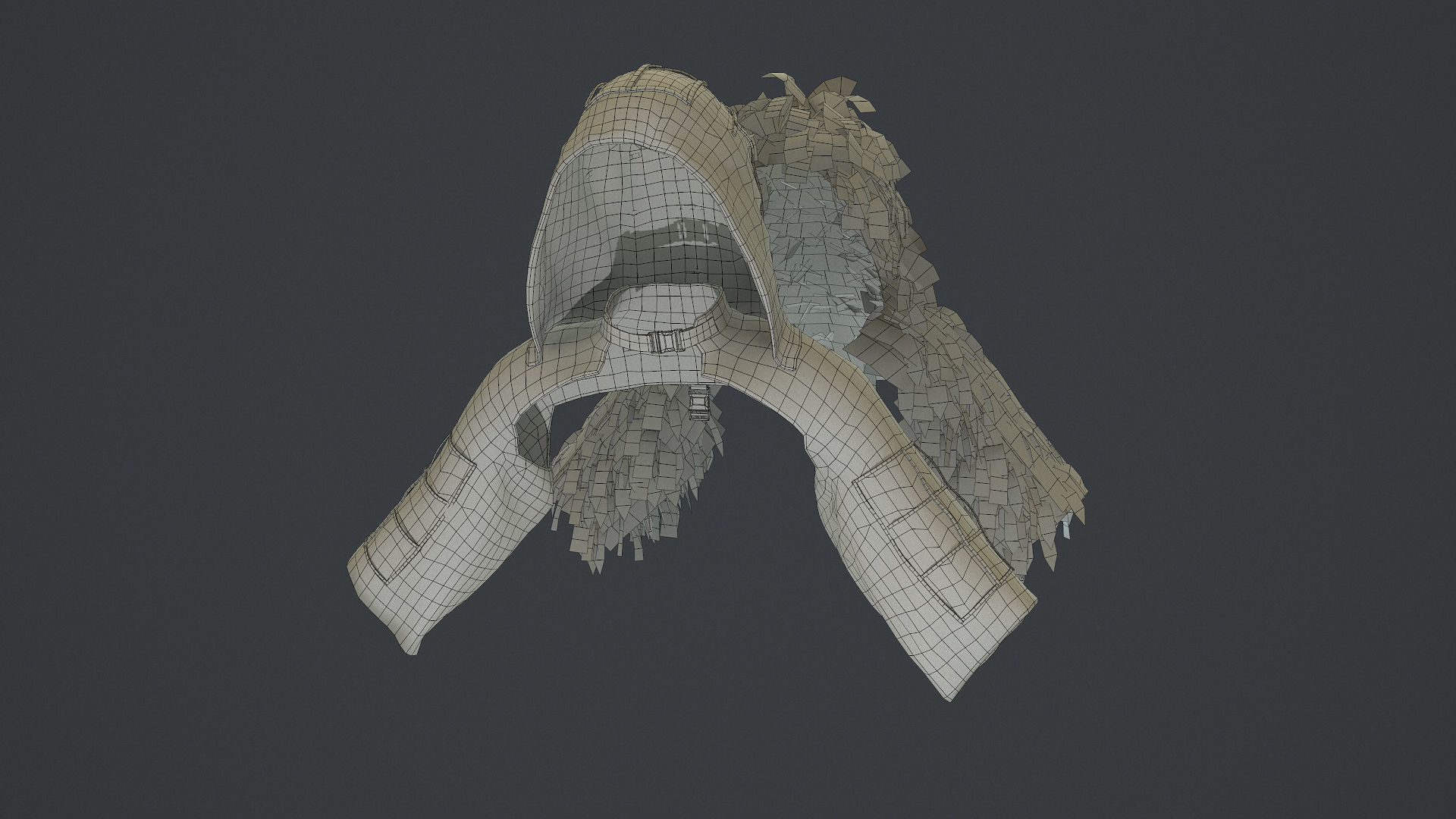 Viper  2 Ghillie hood Low-poly 3D model_9