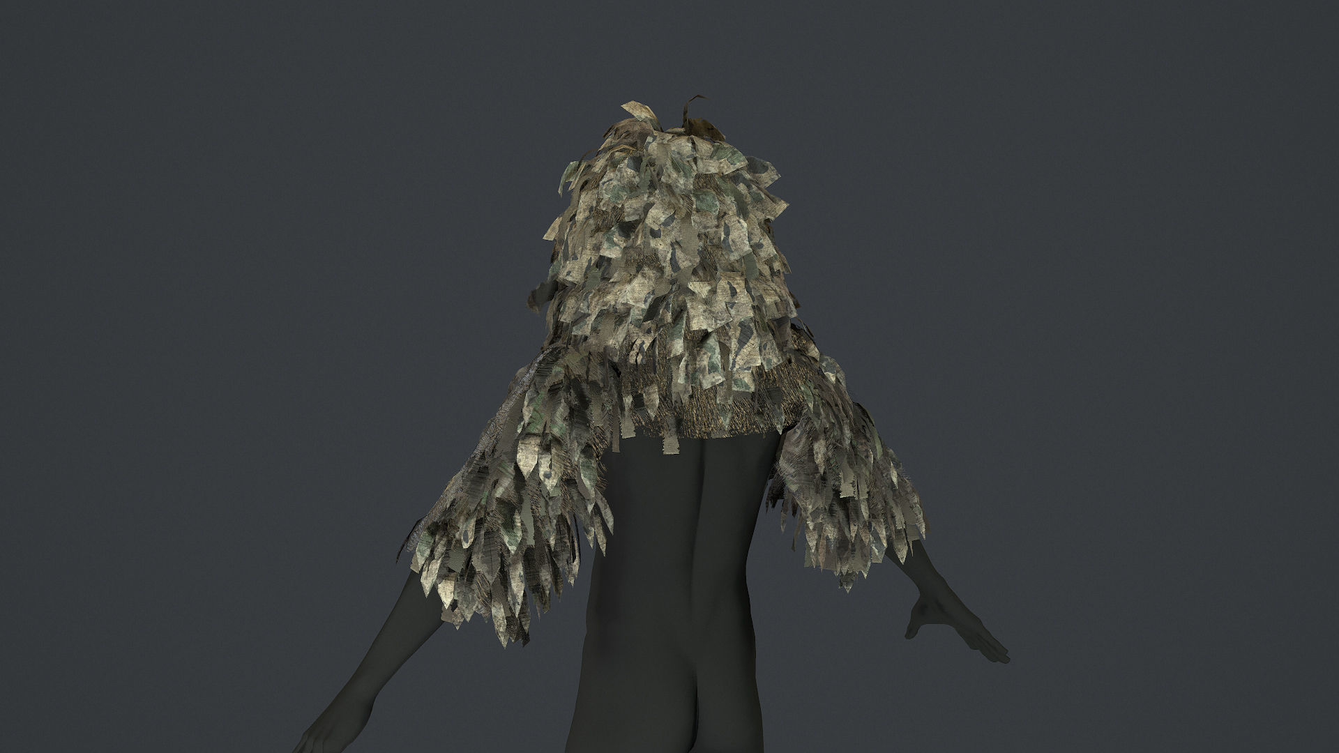 Viper  2 Ghillie hood Low-poly 3D model_7