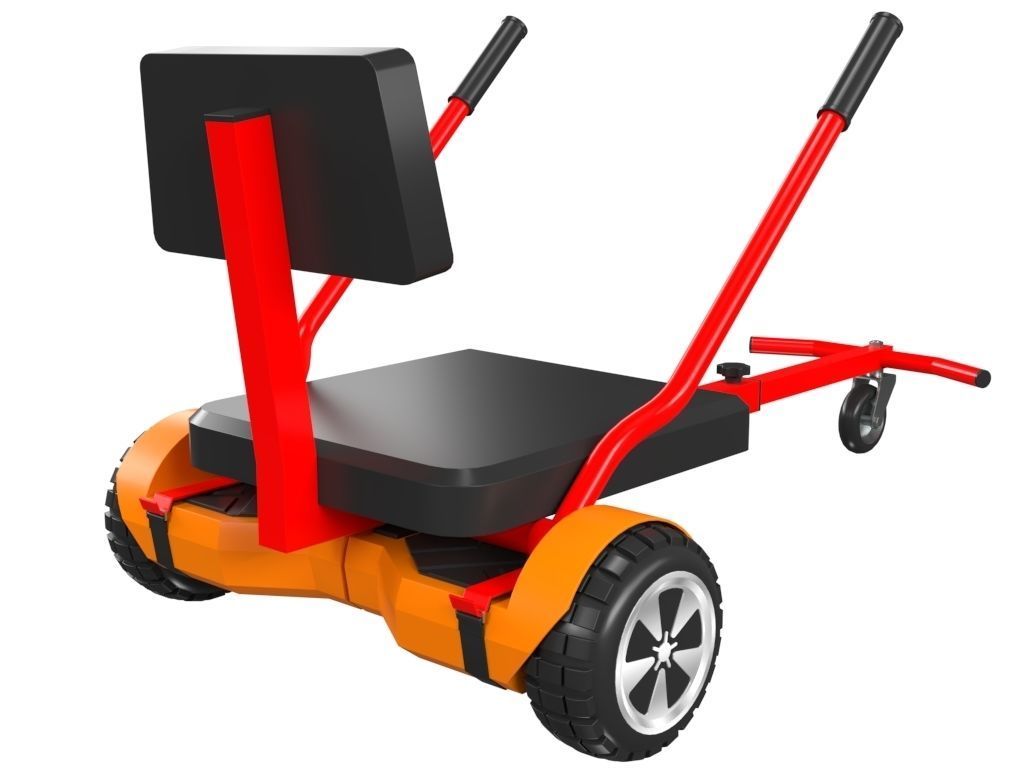 Hoverboard And Cart 3D model_5