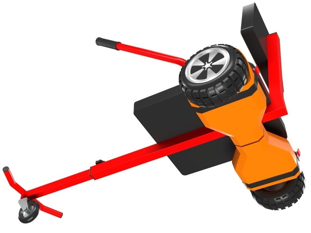 Hoverboard And Cart 3D model_9