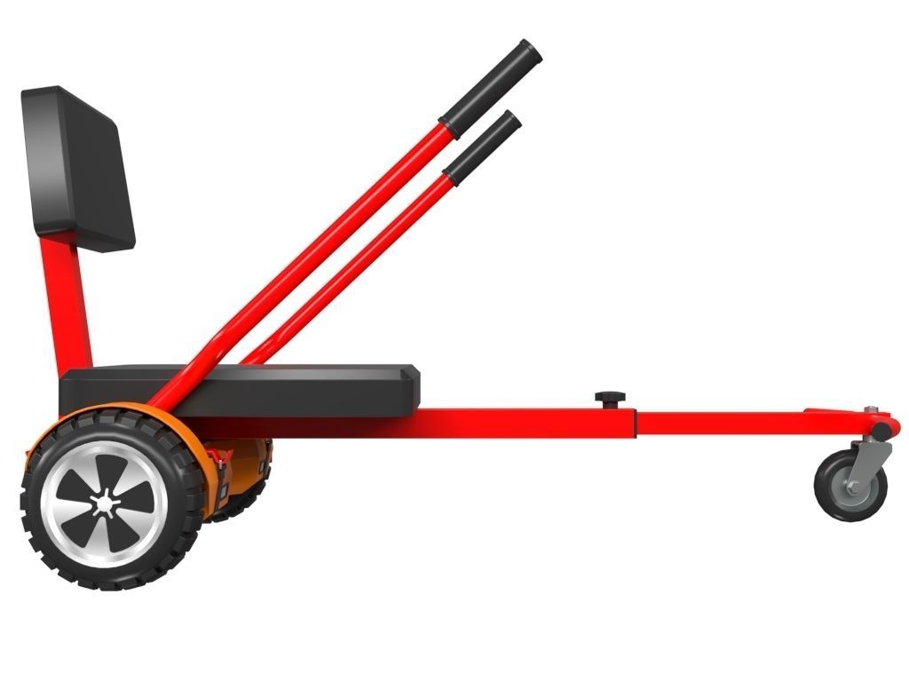 Hoverboard And Cart 3D model_4