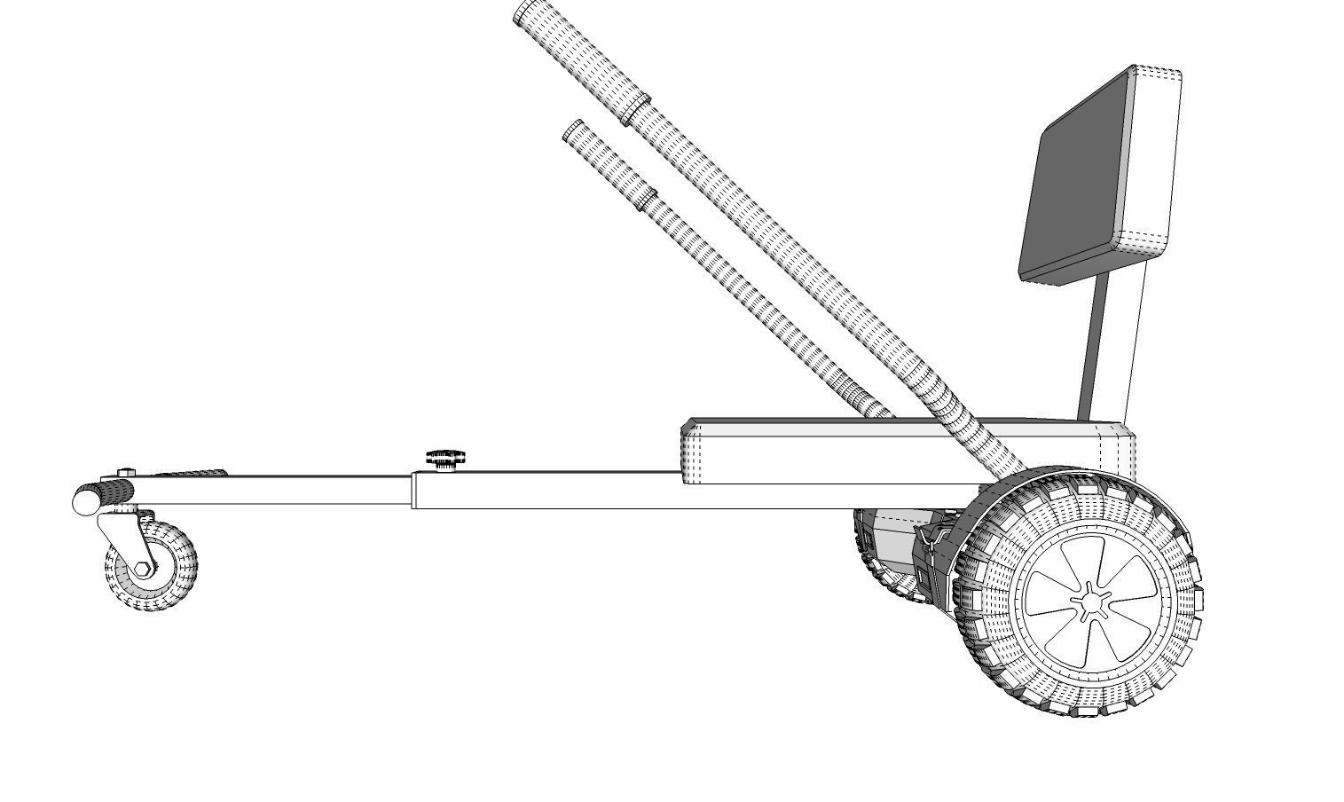 Hoverboard And Cart 3D model_12