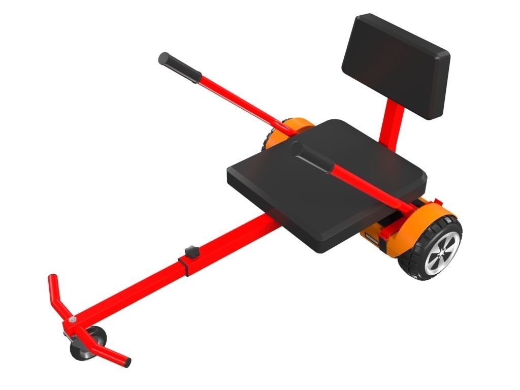 Hoverboard And Cart 3D model_1