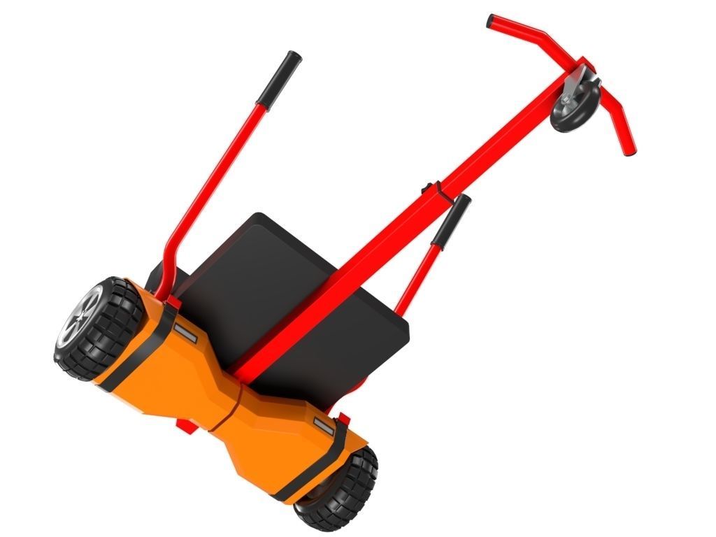 Hoverboard And Cart 3D model_8