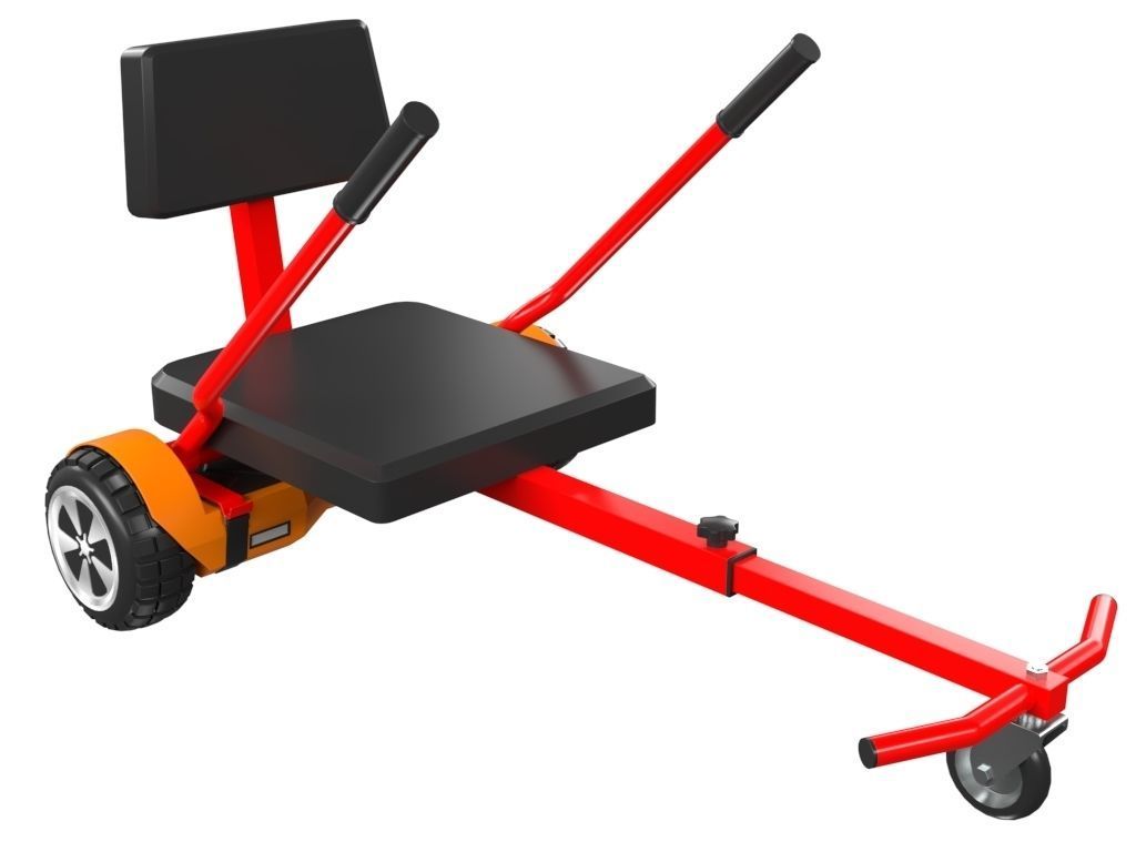 Hoverboard And Cart 3D model_3