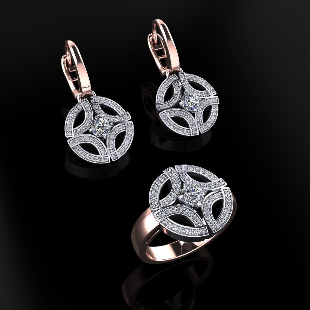Ring and Earrings 110 3D print model_4