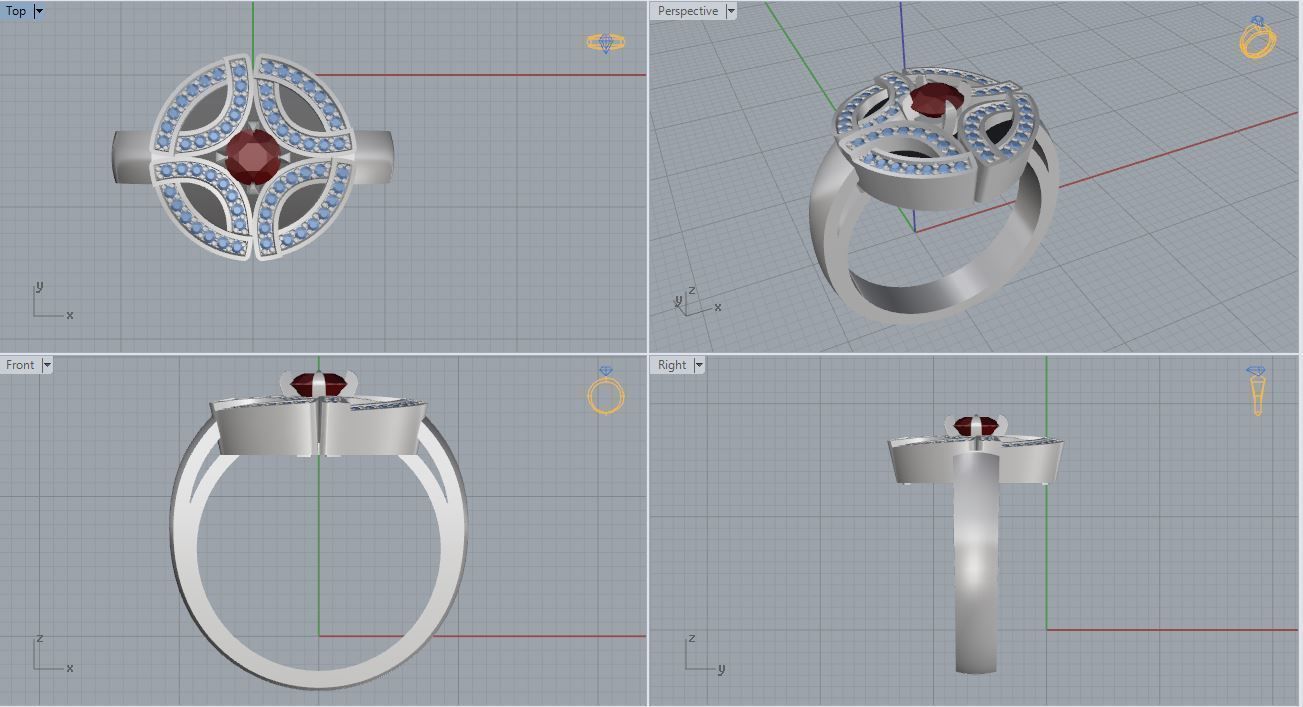 Ring and Earrings 110 3D print model_10