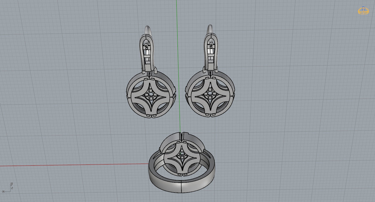 Ring and Earrings 110 3D print model_13