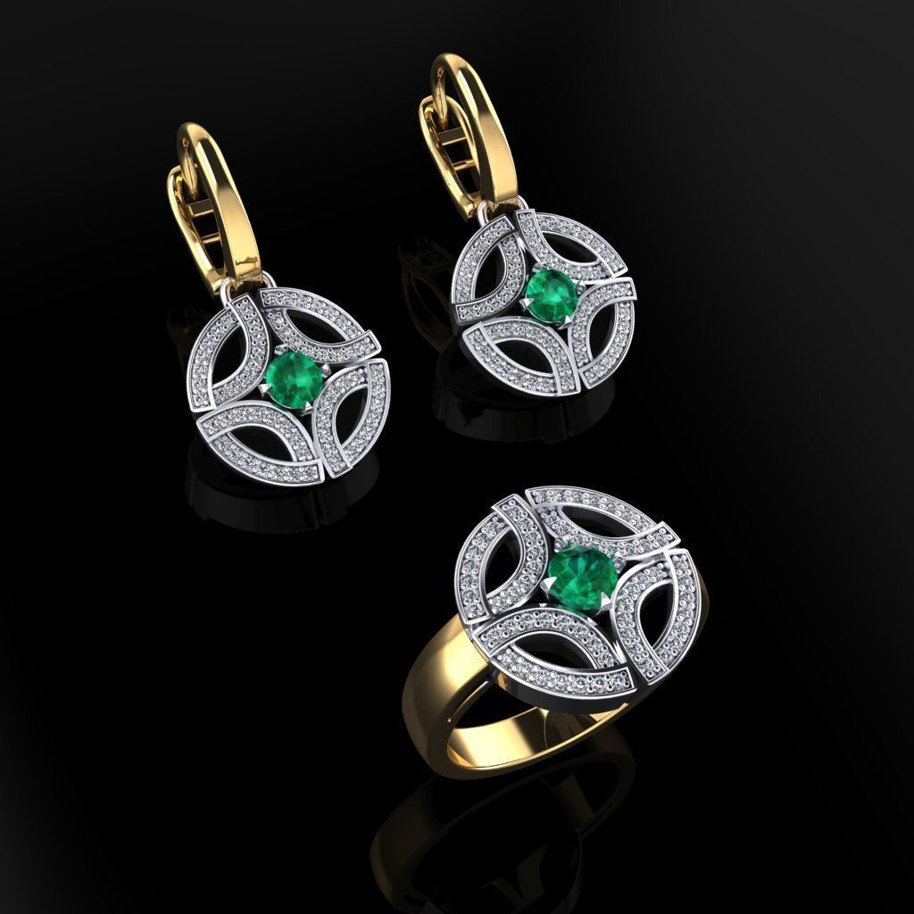 Ring and Earrings 110 3D print model_3