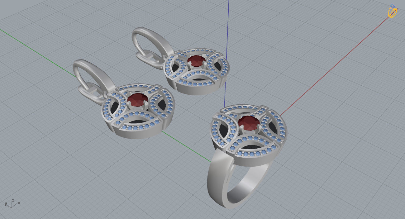 Ring and Earrings 110 3D print model_11