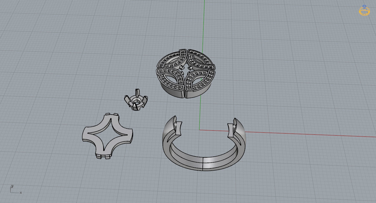 Ring and Earrings 110 3D print model_16